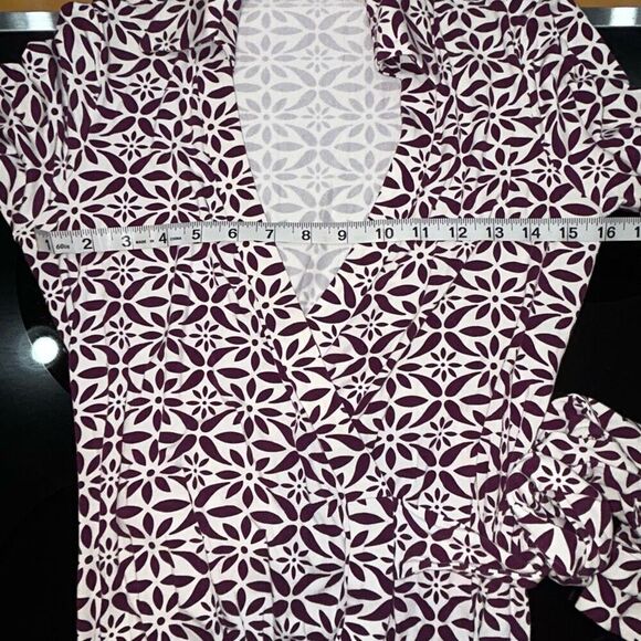Diane Von Furstenberg DVF Julian Two wrap Moroccan purple white dress size 2 - Picture 6 of 11